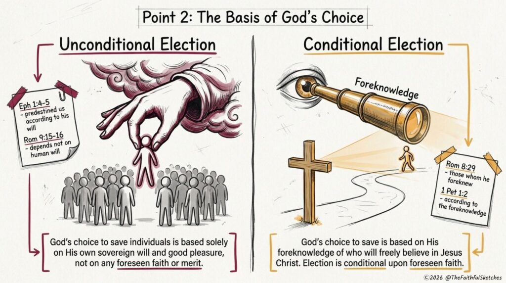 Unconditional election vs Conditional Election