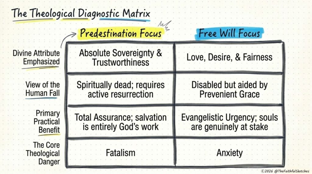 predestination vs free will chart