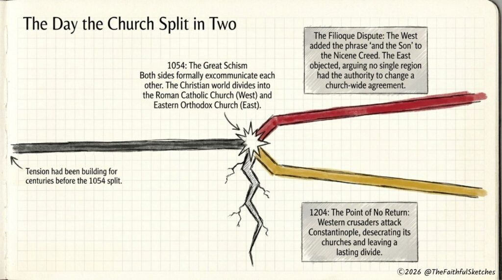 how christianity split christian vs catholic