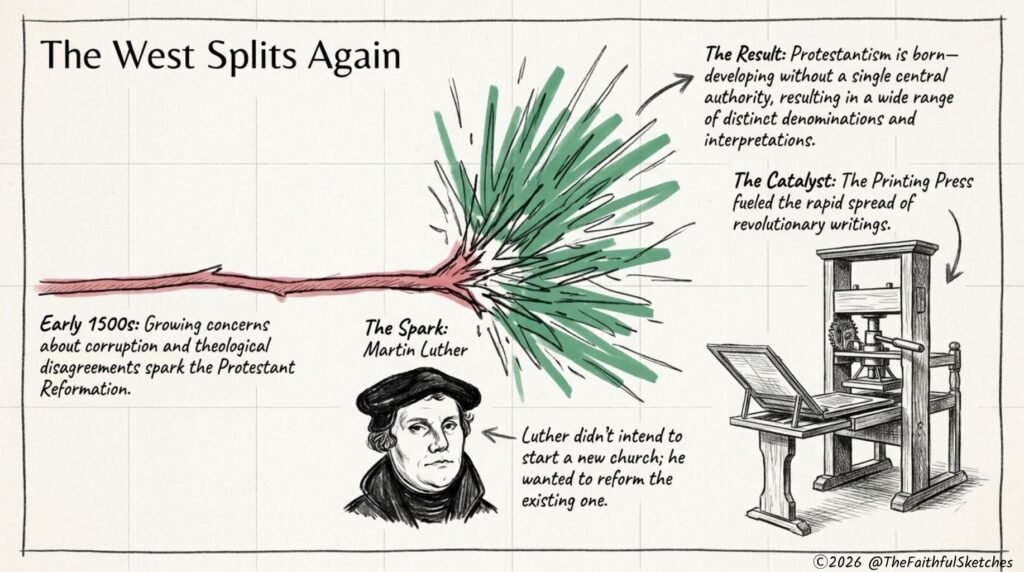 how christianity split martin luther