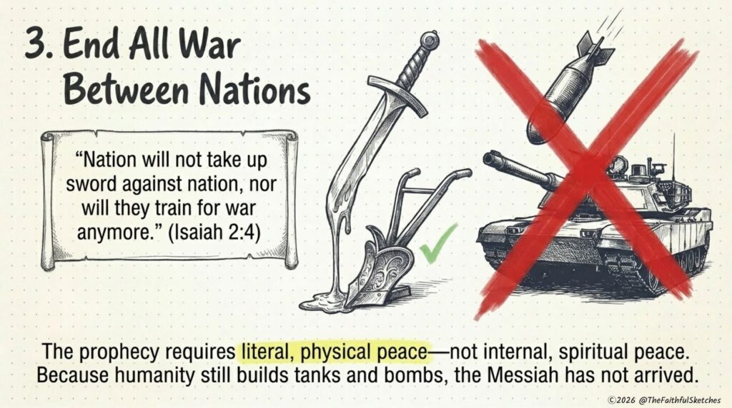 Isaiah 2:4 The Messiah must end all war