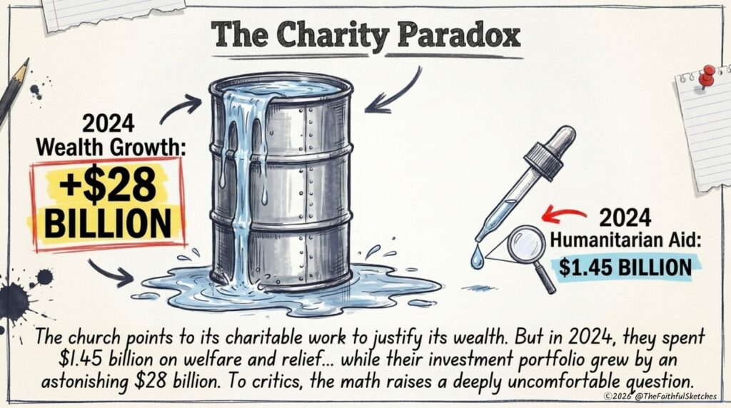Mormon church wealth Charity